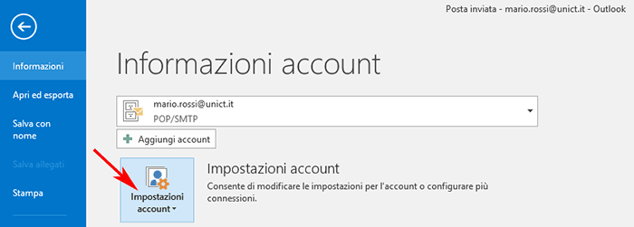 Click su Impostazioni account